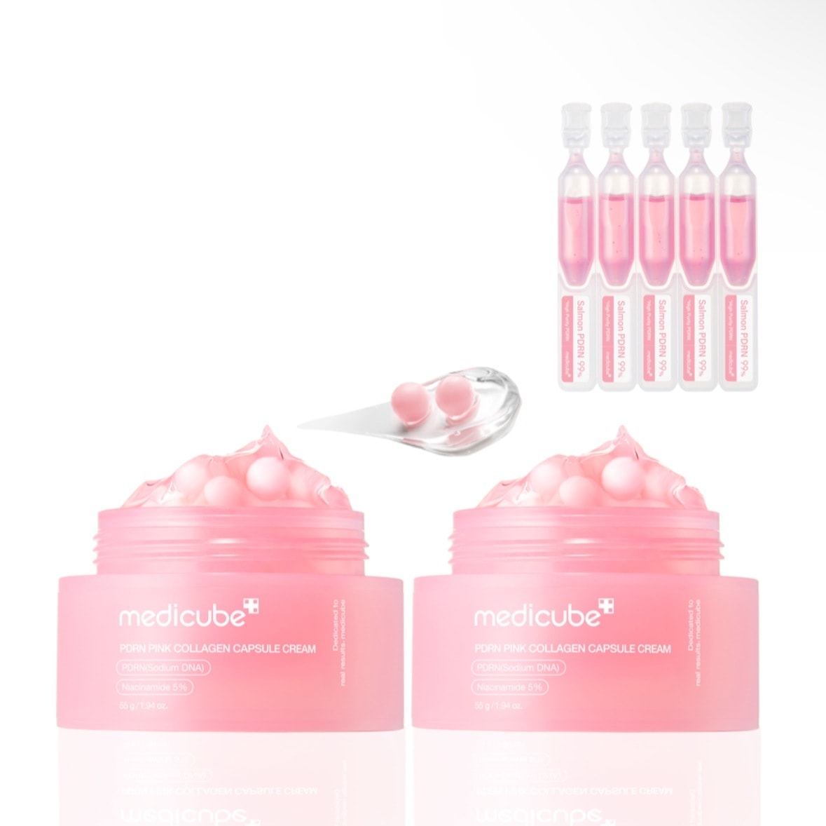 [1+1]メディキューブ PDRN ピンクカプセルクリーム 55ml X 2個 / トーニングクリーム BEST//サーモンPDRN原液/カプセルクリーム/シミ除去 ツヤ肌をキレイに