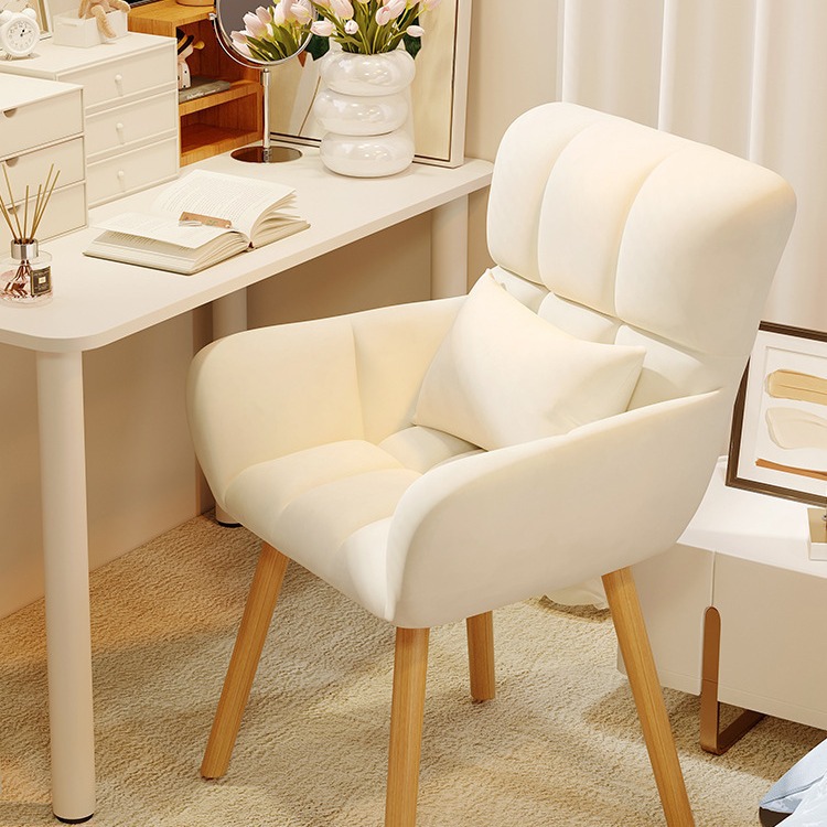 家庭用パソコンチェア 快適長時間座り 背もたれ付き腰サポート付き オフィス&勉強用 実木製 メイクや寮でも使える デスクチェア