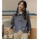 女性用長袖ブラウス,不規則なトップス,ヴィンテージシャツ,和風,韓国ファッション,秋,2024