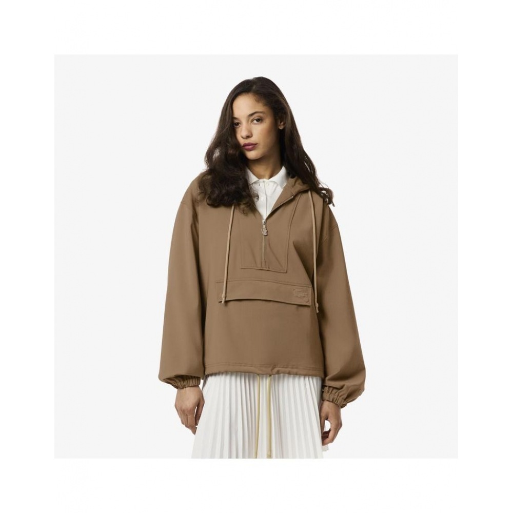 ラコステレディースウールブレンドフード付きハーフジップアップジャンパー BF2450-55N 02S