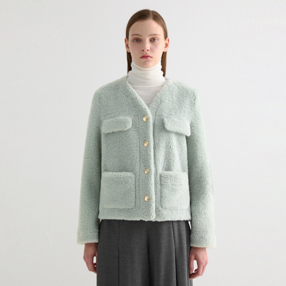 (シーズミス) エコファー Vネックジャケット_Swujko42080