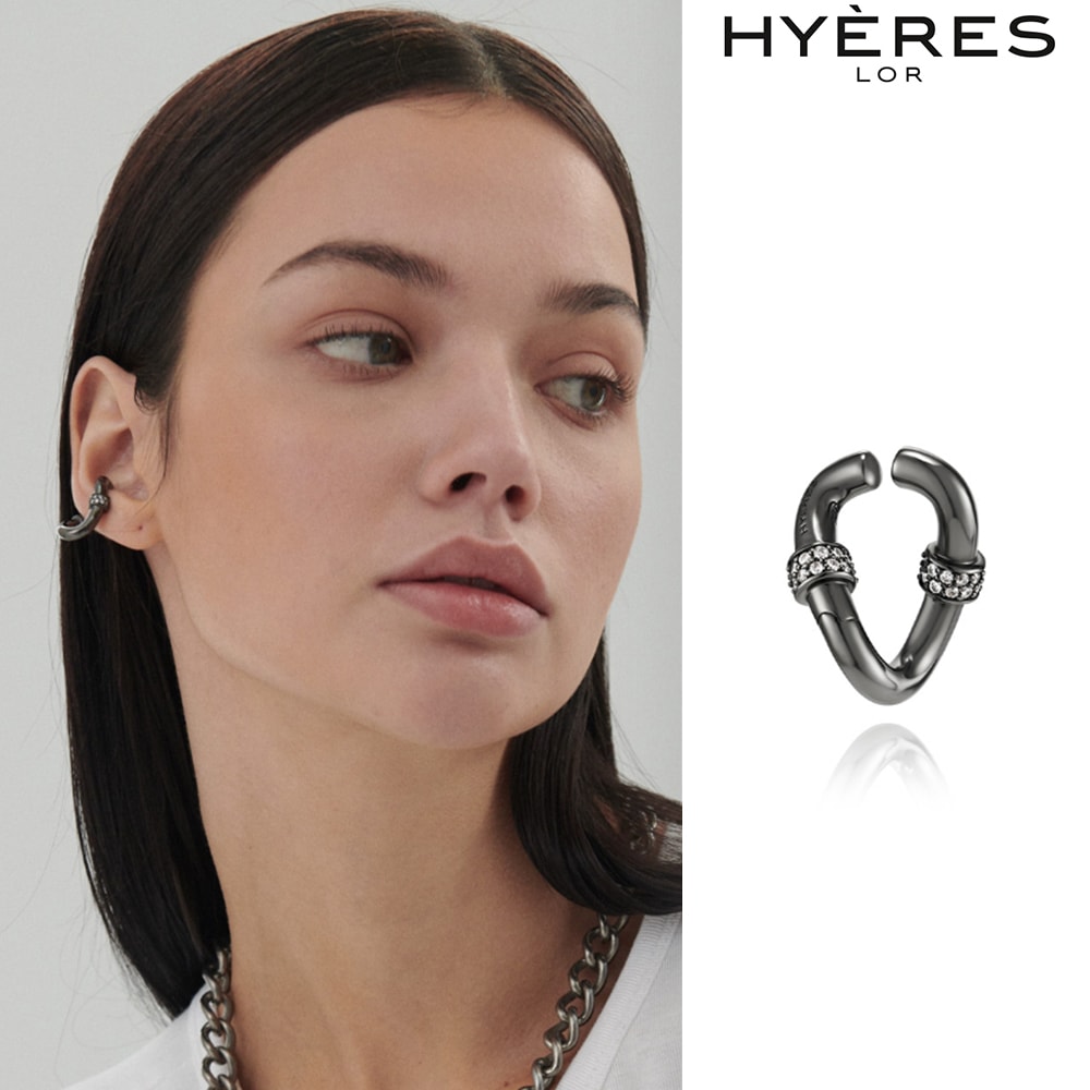 [HYERES LOR] Erite23 SV(C) Black Pave Ear Cuff