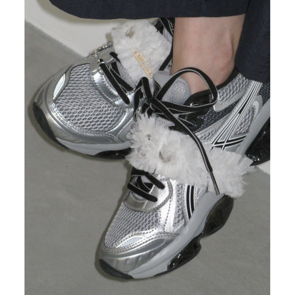 タイプサービス (TYPESERVICE) フリル付きレースシューズバンド [オフホワイト]