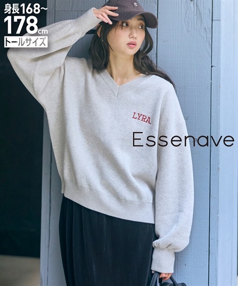 ニット 高身長　スウェットライクロゴニット トールサイズ Essenave