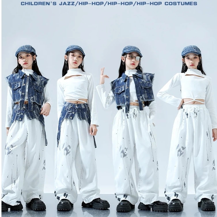 キッズダンス衣装 【短納期】 ストリートダンス＆ヒップホップ風 キッズ/ジュニア クールファッションセット 子供用 セットアップ ヒップホップ ジャズ 演奏会 応援団 3