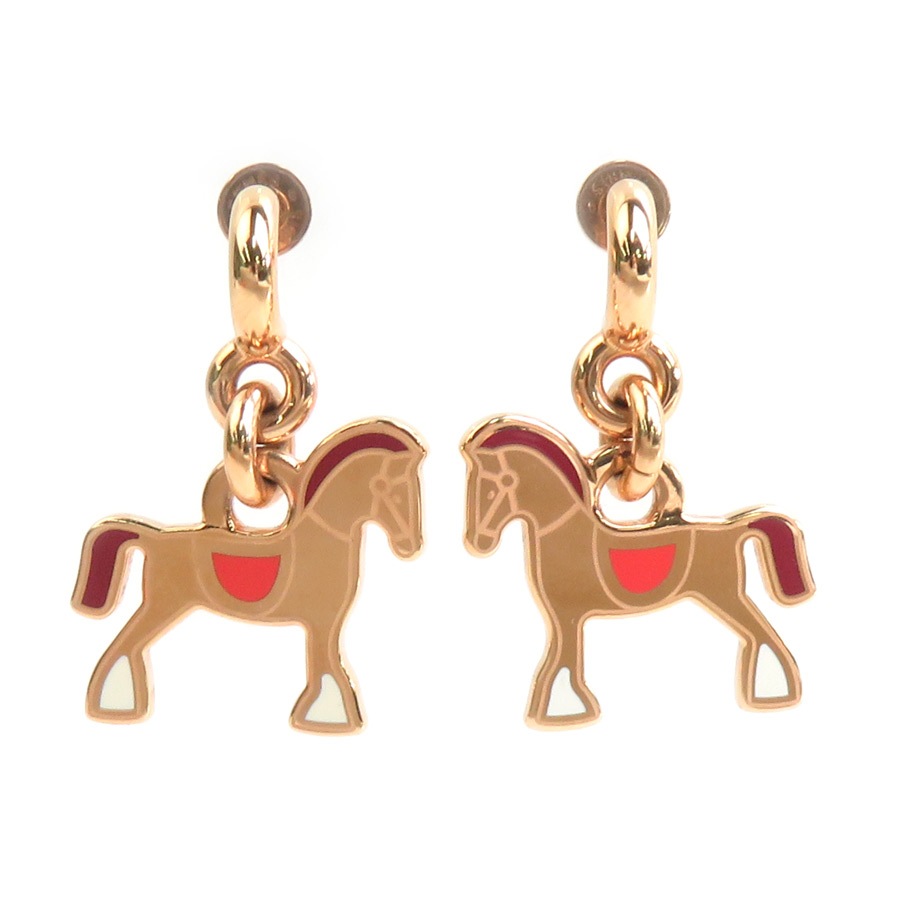 エルメス HERMES ピアス シュヴァル グランド パラード メタル ローズゴールド レディース r11166a