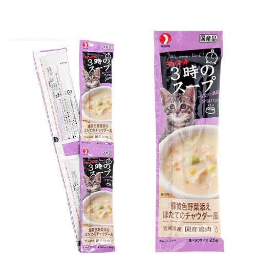 ペットライン　キャネット　３時のスープ　緑黄色野菜添え　ほたてのチャウダー風　１００ｇ（２５ｇX４連）X５０　猫　おやつ　ＣＲＣ35―25―80―00―00