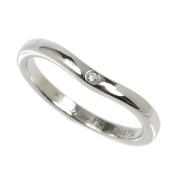CARTIER カルティエ Pt950プラチナ バレリーナ カーブ ウェディング 3P ダイヤ リング・指輪 B4092949 ダイヤモンド 9号 49 3.1g レディース 中古 美品