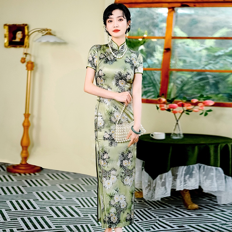 シルクチョンサムマルベリーシルクヤングサマー夏長距離