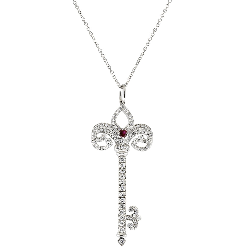ティファニー フルールドリスキー ネックレス Pt950プラチナ ルビー TIFFANY&Co. 中古 美品