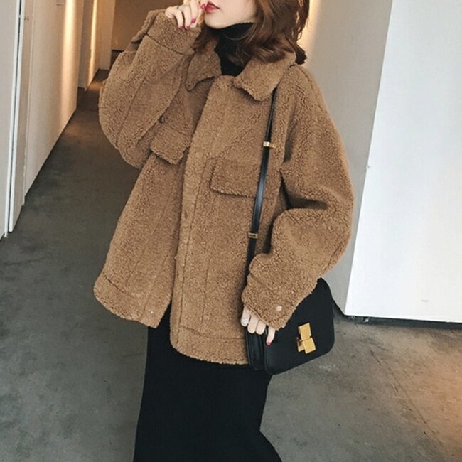 ショートコート レディース 大きいサイズ コート 隠しボタン アウター 冬 冬物 ショート丈 ホワイト ブラウン ポロカラー 無地 カジュアル 厚め あたたか ゆったり おしゃれ きれいめ かわいい