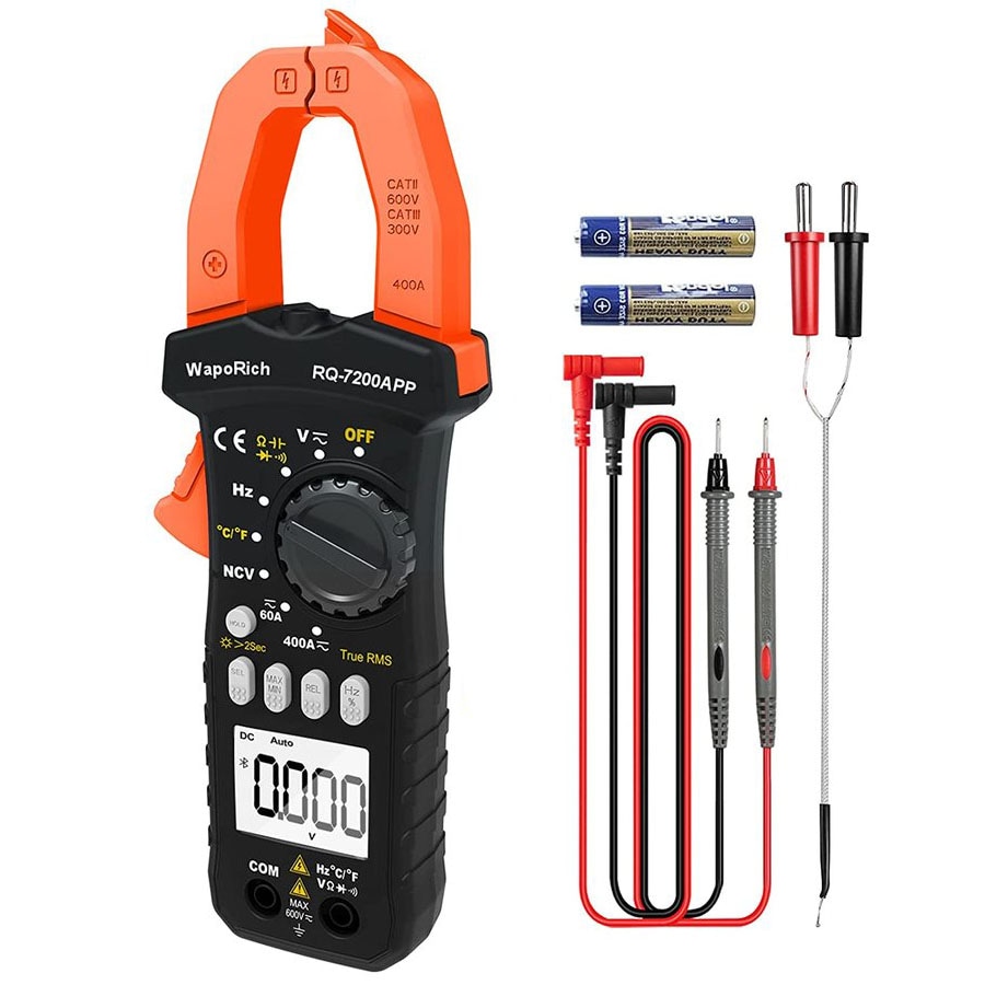 デジタルクランプメーター電流計 7200APP クランプメーター Bluetooth APP接続 NCVデューティサイクル温度容量抵抗 のAC DC電流測定 日本語説明書