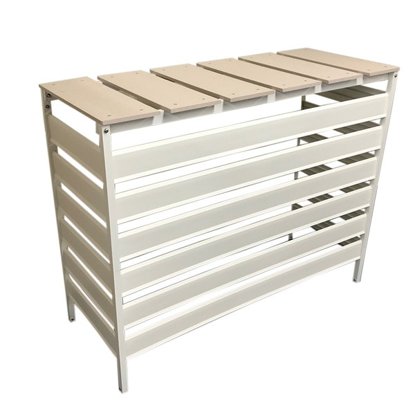 旭興進 人工木アルミ室外機カバー6型 分割型 ホワイト メーカー直送