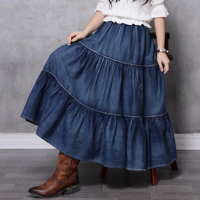 スカート デニムスカート マキシスカート ロングスカート コットン 春スカート スカート デニムスカート マキシ丈スカートフレア　膝丈 ロンスカ レディース 春夏秋