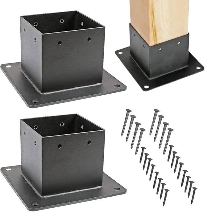 支柱固定金具 90ミリ角柱 ラティス ウッドフェンス バーコラ 90角 (90mm 2個セット)