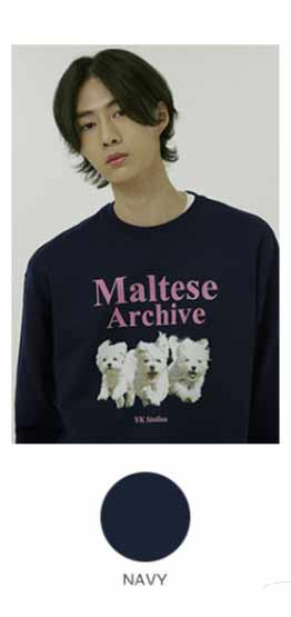 [SEVENTEENジョンハン着用] マルチーズマンツーマンTシャツ 4680876729_05.g_600-w-st_g.jpg