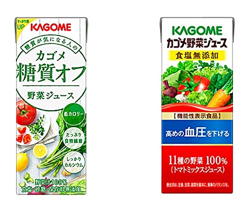 【セット商品】[2CS]カゴメ 野菜ジュース 糖質オフ 200mlカゴメ 野菜ジュース塩無添加 200ml [機能性表示食品]各24本