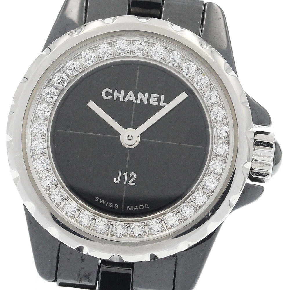 シャネル CHANEL H5235 J12 XS ブラックセラミック ダイヤ クォーツ レディース _933961【中古】
