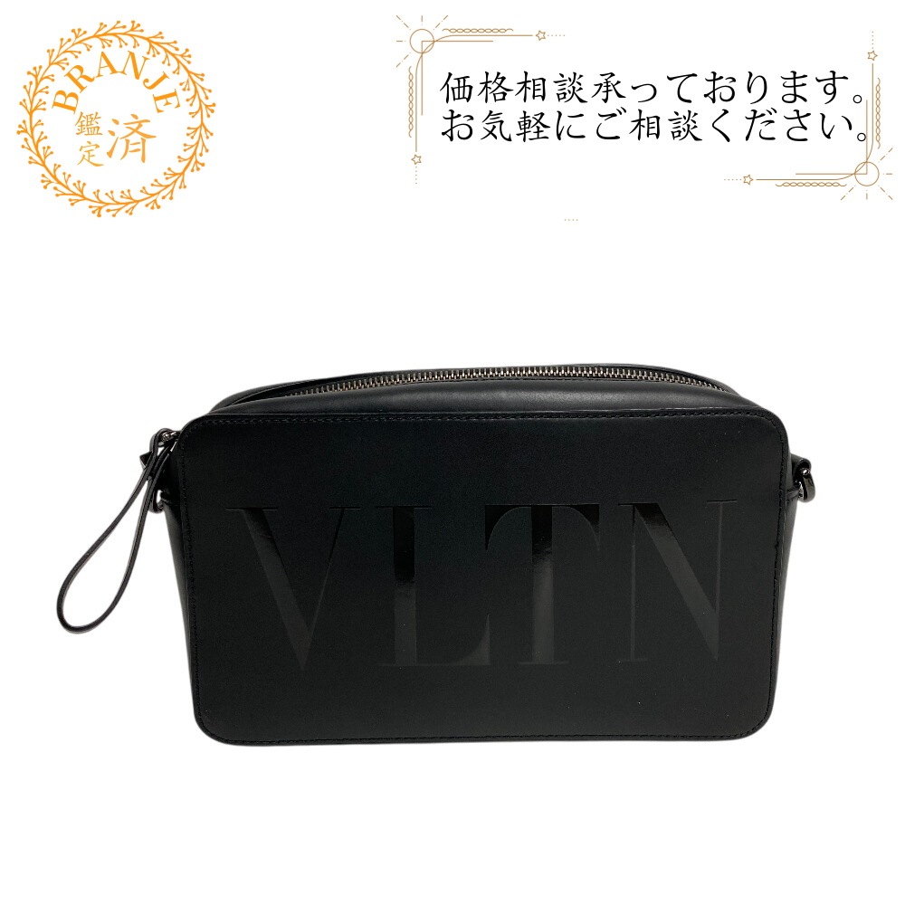 VLTNロゴ レザー ショルダーバッグ ブラック ブランド