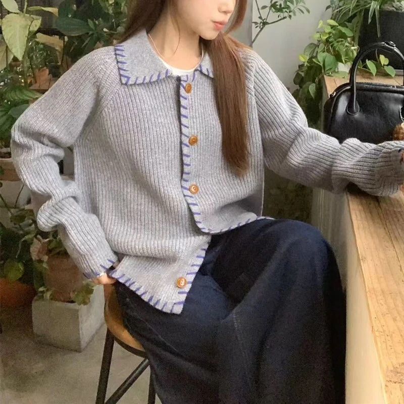 ニットカーディガン レディース 秋 ゆったり セーター コート トップス