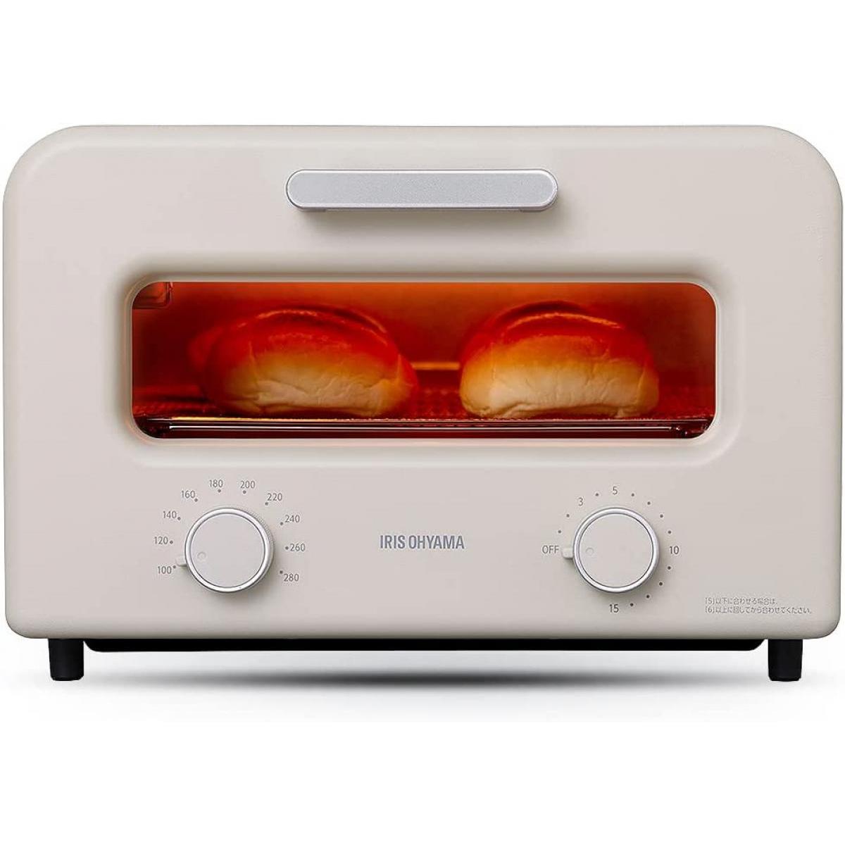 アイリスオーヤマ スチームカーボントースター SOT-401-C ミルクベージュ 食パン4枚 カーボンヒーター 遠赤外線 スチーム
