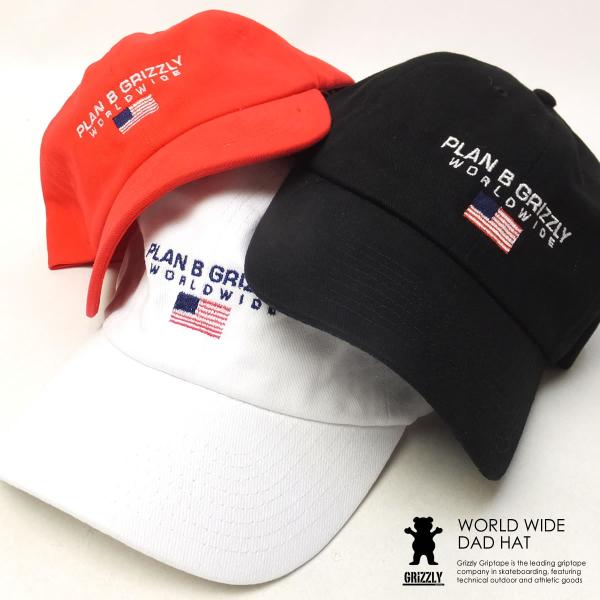 グリズリーグリップテープ Grizzly Griptape コラボ キャップ メンズ レディース PLAN B プランB WORLD WIDE DAD HAT