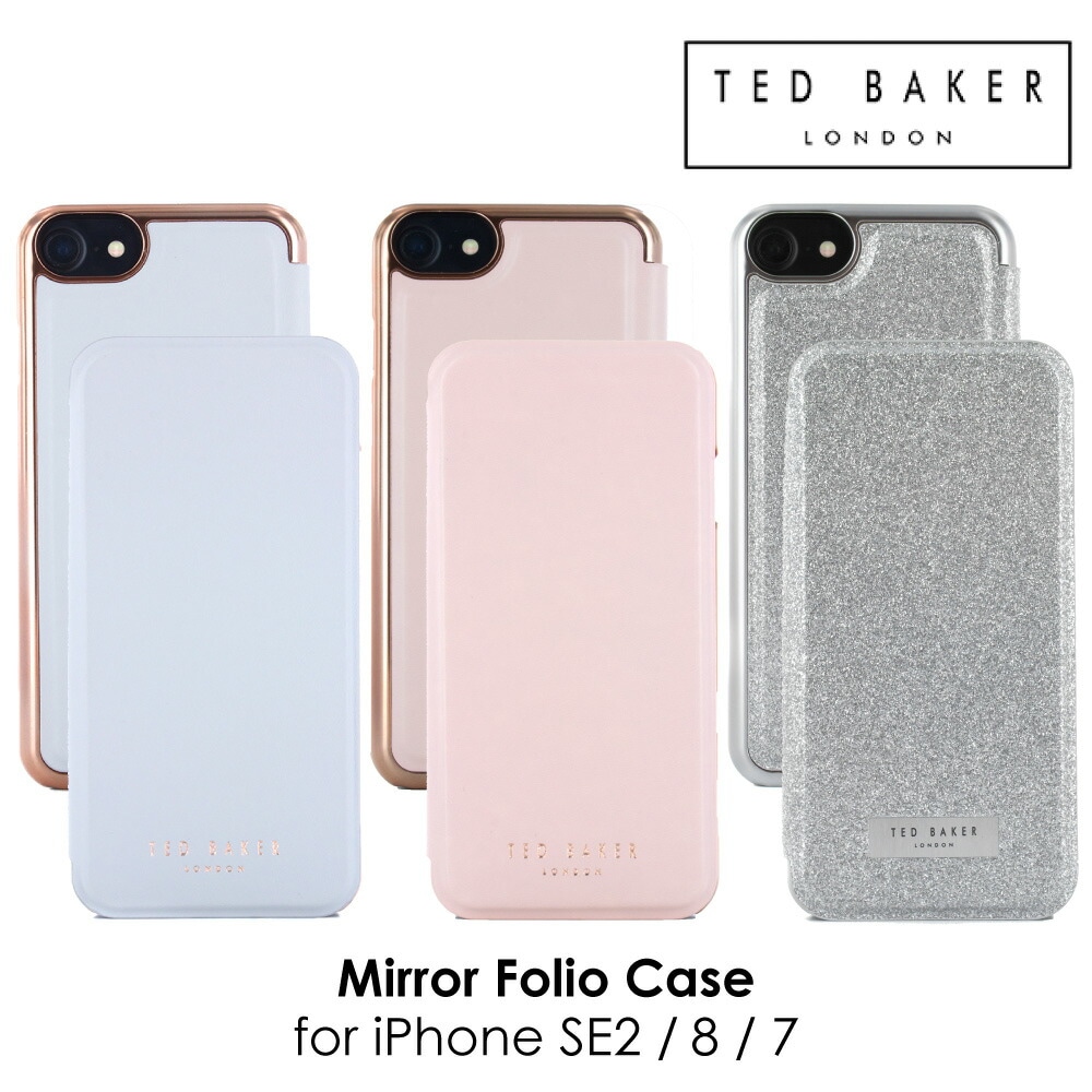 最新のデザイン Ted SE第2世代 7 8 SE2 iPhone Baker ミラー付き テッドベーカー 手帳型ケース Case Folio Mirror 多機種対応ケース