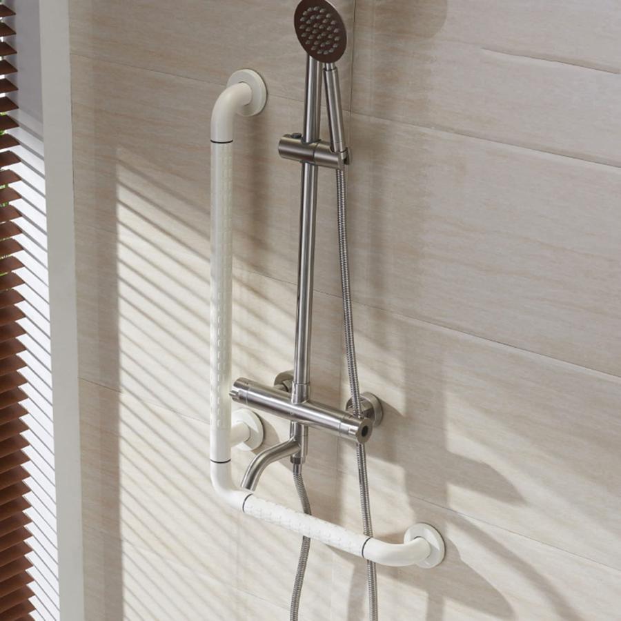 滑り止めバスルームの手すりabsナイロン+ステンレスバスルームの取っ手安全手すりの支持フレーム障害者と高齢者の補助バスルームのハンドル