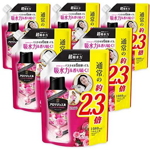 [ケース販売] レノア ハピネス アロマジュエル 香り付け専用ビーズ アンティークローズ&フローラル 詰め替え 特大 1,080MLX6袋