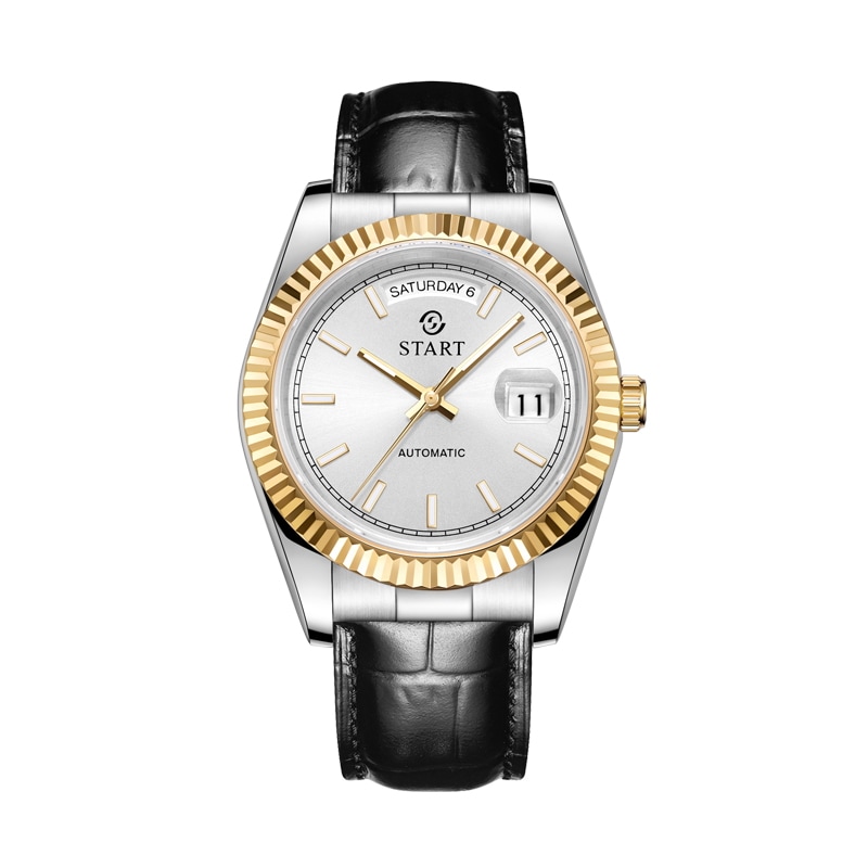 メンズ腕時計夜光スケールダイヤル自動機械式時計防水日付週機能ゴールデン時計スイスの全自動機械式ムーブメント