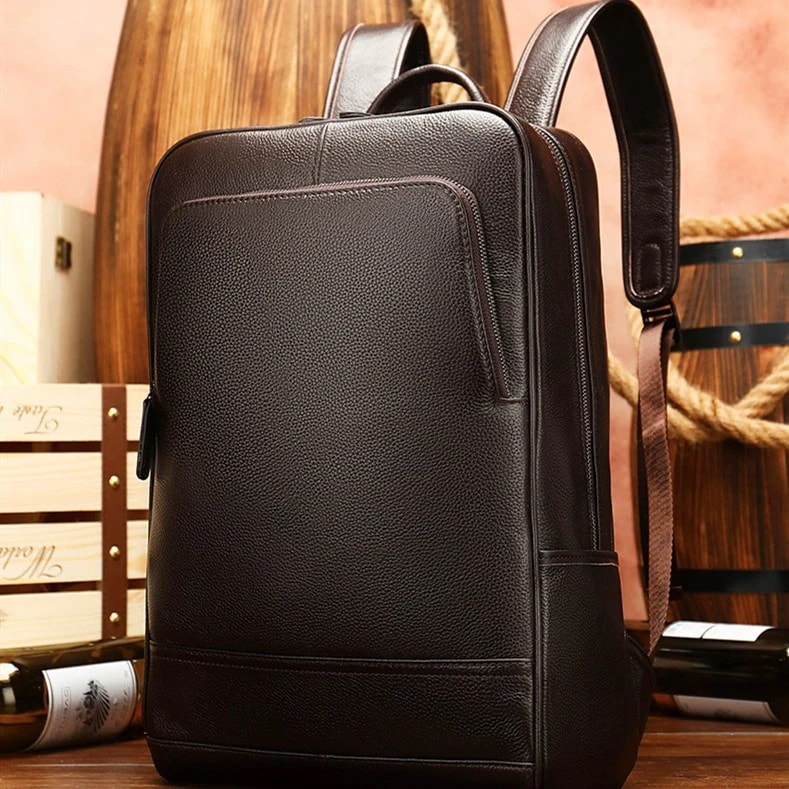 ビジネスリュック メンズ 本革 革 撥水加工 ビジネスリュックサック 多機能 父の日