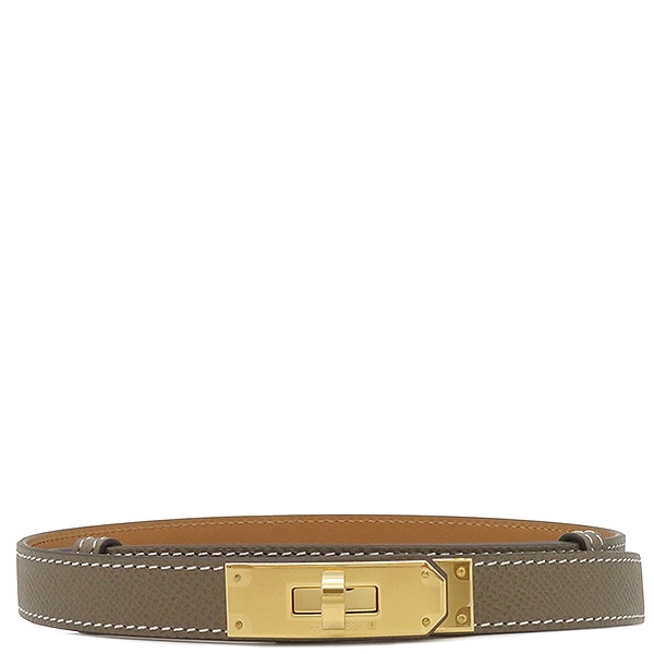 エルメス HERMES ベルト ケリー ヴォーエプソン GP エトゥープ グレージュ ターンロック金具 スライド調節 W刻印(2024年製) 【箱】【中古】