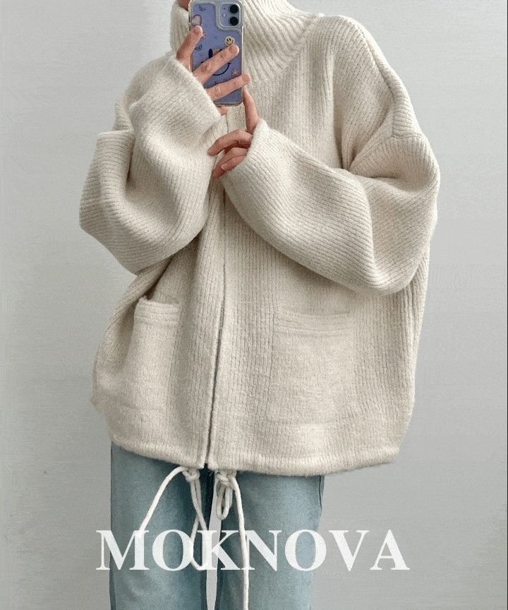 [4color / MDおすすめ!] ソイネ オーバーフィット ポケット タートルネック ジップアップ