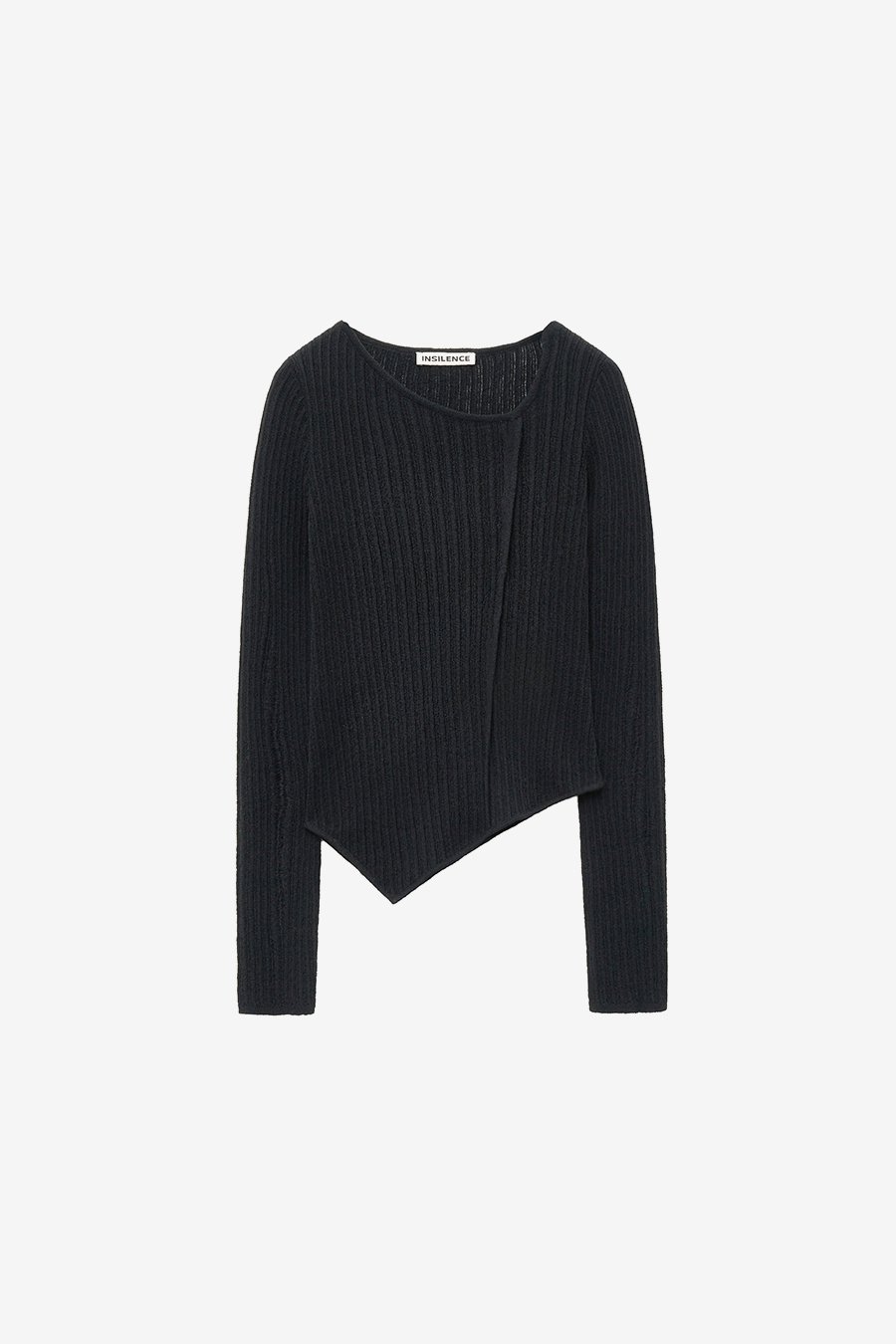 【INSILENCE】 ASYMM ETRIC LINE KNIT : BLACK