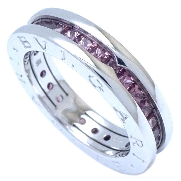 ビーゼロワン リング 指輪 ロードライトガーネット 1バンド XS #51 11号 B.zero1 K18WG ホワイトゴールド/293167【中古】