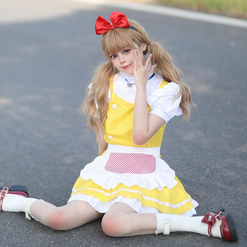 大きいサイズ メイド コスプレ コスチューム 衣装 エプロン メイド服 メイドカフェ ゴスロリ ロリータ クラシカル アイドル 制服 パーティー セクシー 可愛い鈴チョーカー！大人気ねこ系キャラ風