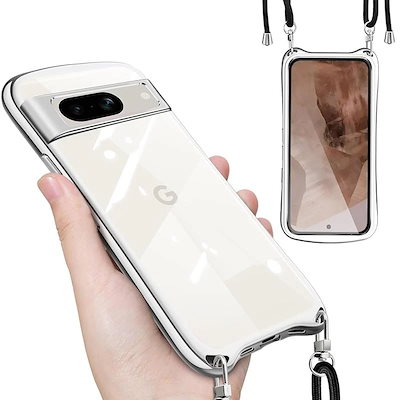 他サイト： Google Pixel 8a ケース クリア ショルダー ストラップ付き グーグル ピクセル8a カバー 透明 肩掛け 縄掛け 斜めかけ TPU 耐衝撃 全面保護 薄型 韓国 可愛い スマホケースの商品画像