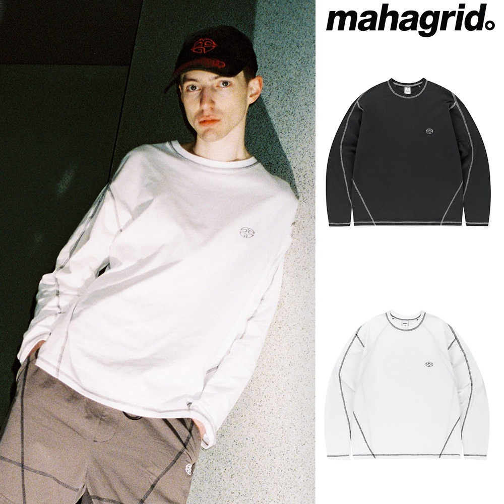 [mahagrid] CURVED STITCH LS TEE