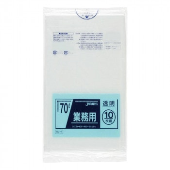 ジャパックス スタンダードポリ袋70L 透明 10枚×40冊 TM73