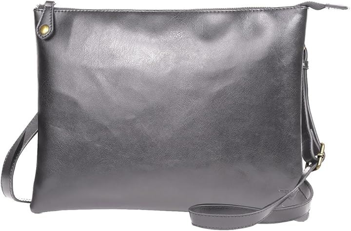 手ぶら以上 ショルダーバッグ 未満なら サコッシュ メンズ 薄型 A4 皮 革 軽量 uy27(03.グレー)