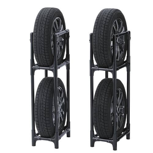 アイリスオーヤマ 省スペースタイヤラック普通車用 隙間収納 STH-472 ブラック