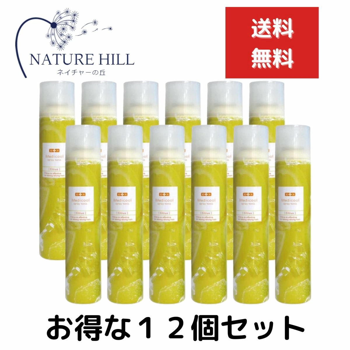 イリヤ 薬用メディクールスプレートニック シトラス　300g 12個セット　グレープフルーツのようなフレッシュなシトラス系の香り