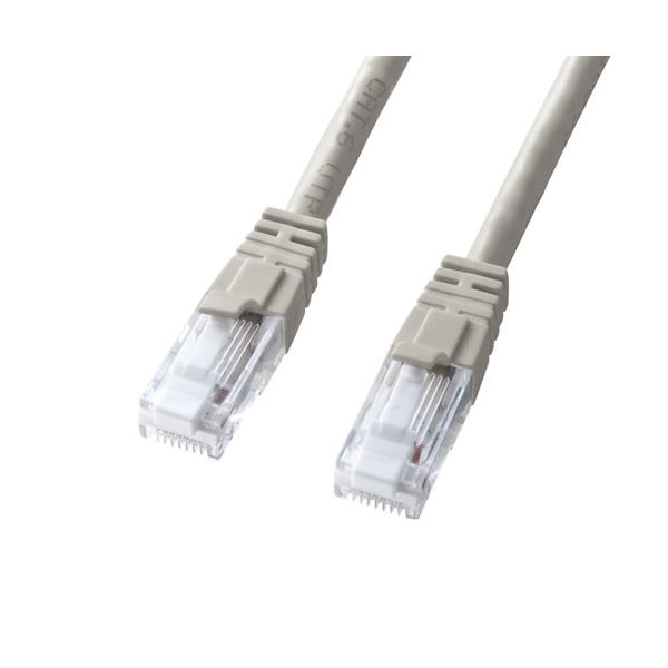 (5個セット) サンワサプライ つめ折れ防止カテゴリ6 LANケーブル 10m ライトグレー KB-T6TS-10NX5