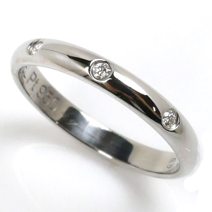 CARTIER カルティエ Pt950プラチナ 1895ウェディング 3PD リング・指輪 B4058349 ダイヤモンド 9号 49 2.8g レディース 中古 美品指輪