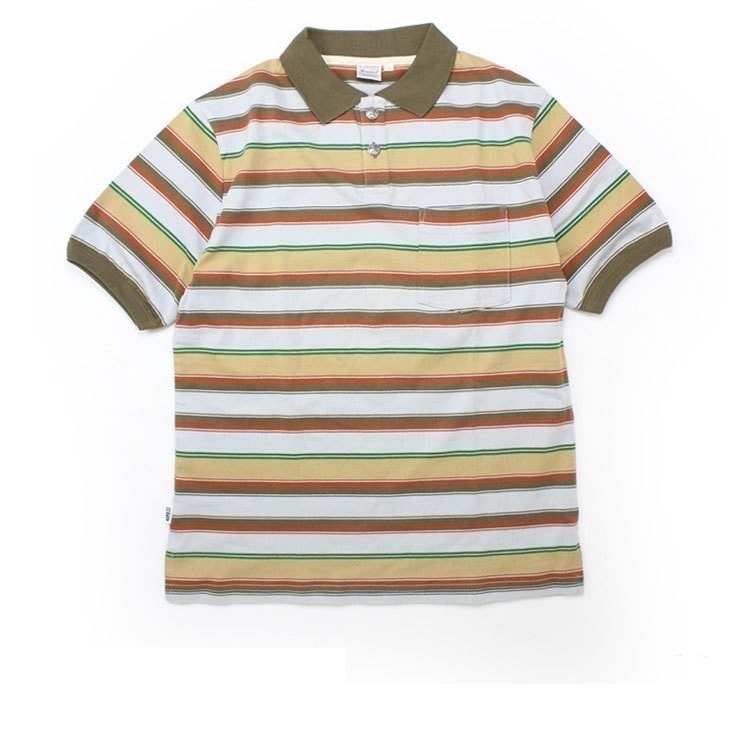 GOWEST ゴーウエスト コンチョ ボタン 半袖 ボーダー 半袖 ポロシャツ GW-4343