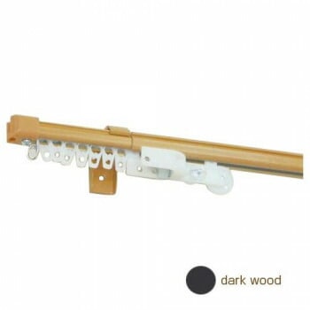 伸縮カーテンレール クロスライド 4mシングル（2.1-4.0m） ダークウッド