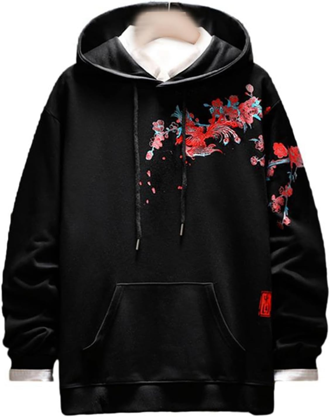 プルオーバー フード付き パーカー メンズ 秋 鳳凰柄 梅 刺繍 長袖 かっこいい トレーナー 中華風 お肌に優しい 綿 ストリート 通学 運動 アウトドア 贈り物 原宿系 カジュアル トッ