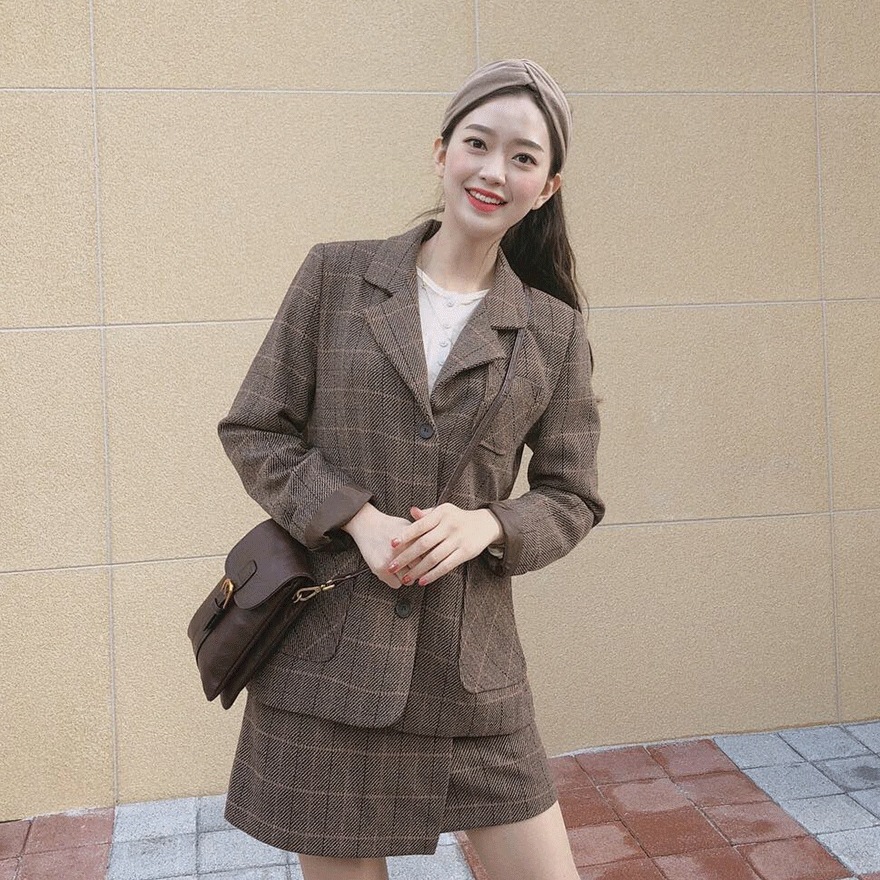 (SET) メルティングチェックジャケット