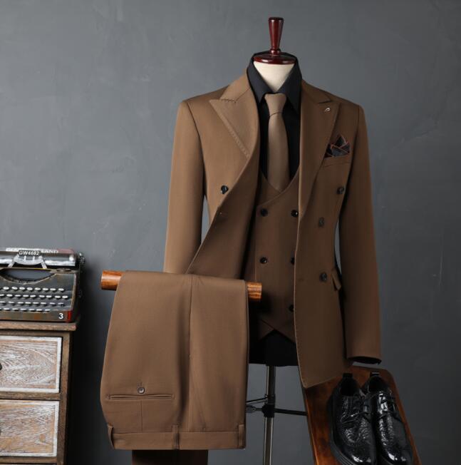 激安セール高級感 エレガント 紳士服 メンズスーツ おしゃれ スリーピーススーツ ジャケット＋ベスト＋パンツ 高品質 ５色 フォーマル 韓国風 着痩せ 通勤 ビジネス 披露宴 発表会 パーティー 婚葬