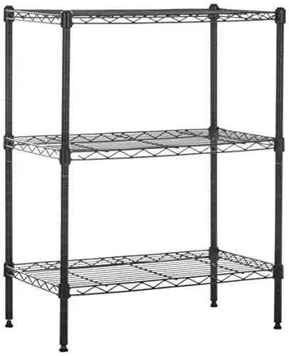 ベーシック 3段スチールラック 棚 メタルラック 耐荷重340kg 幅58.9×奥行34×高さ76.2cm ブラック